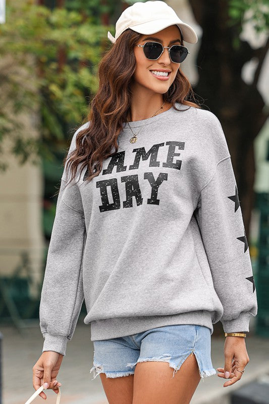 BLACK GAME DAY GRAPHIC SWEATSHIRT