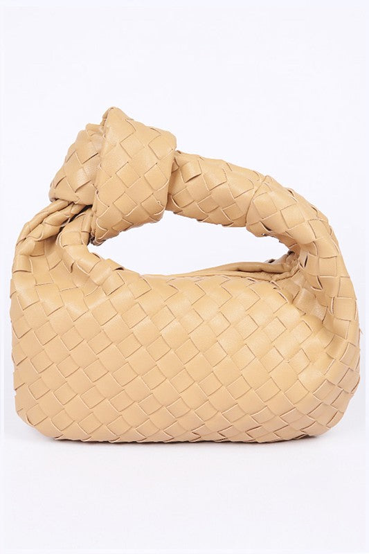 BRAIDED TOP KNOT CLUTCH BAG