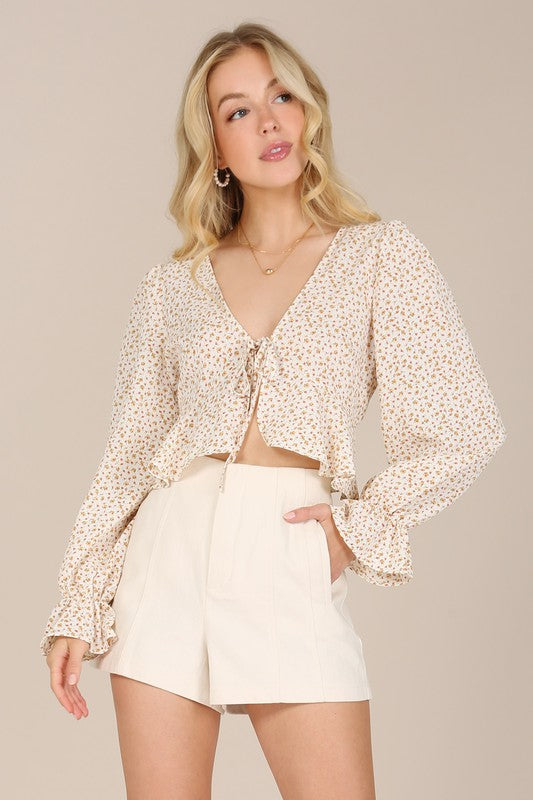 FLORAL FRILL BLOUSE