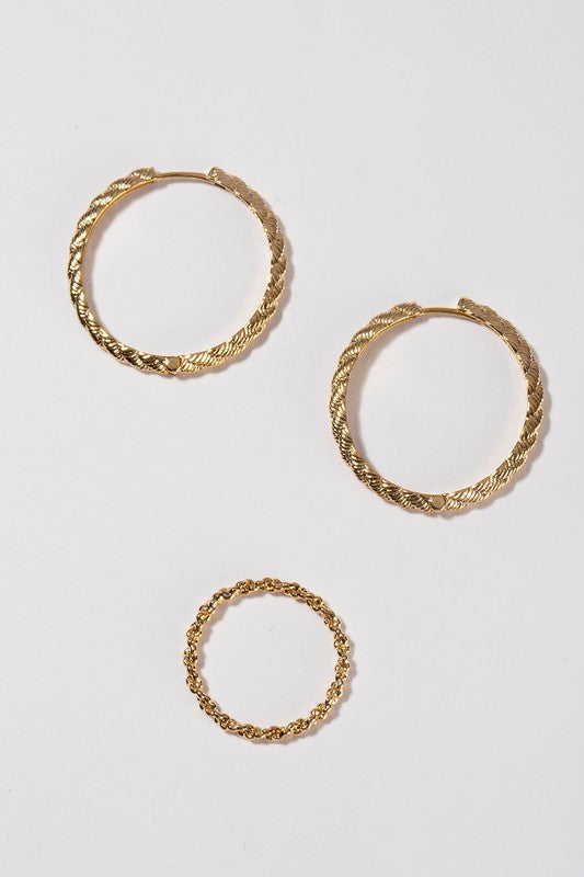 TWINE RING AND EARRING SET