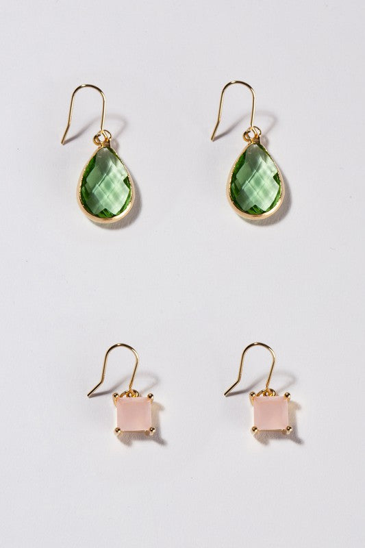 STONE EARRING SET